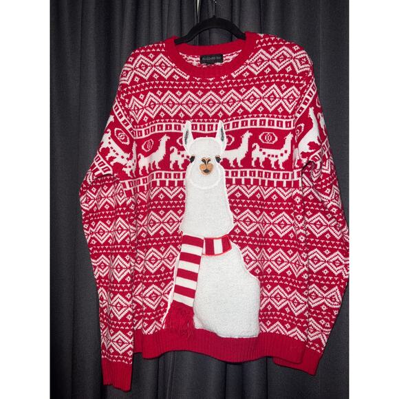 Ugly Christmas Sweater Xmas Size Large Llama - Picture 1 of 3